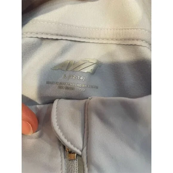 Avia Women's Track Jacket Size L Silver Sport-Wick Stretch Pullover - Picture 8 of 10